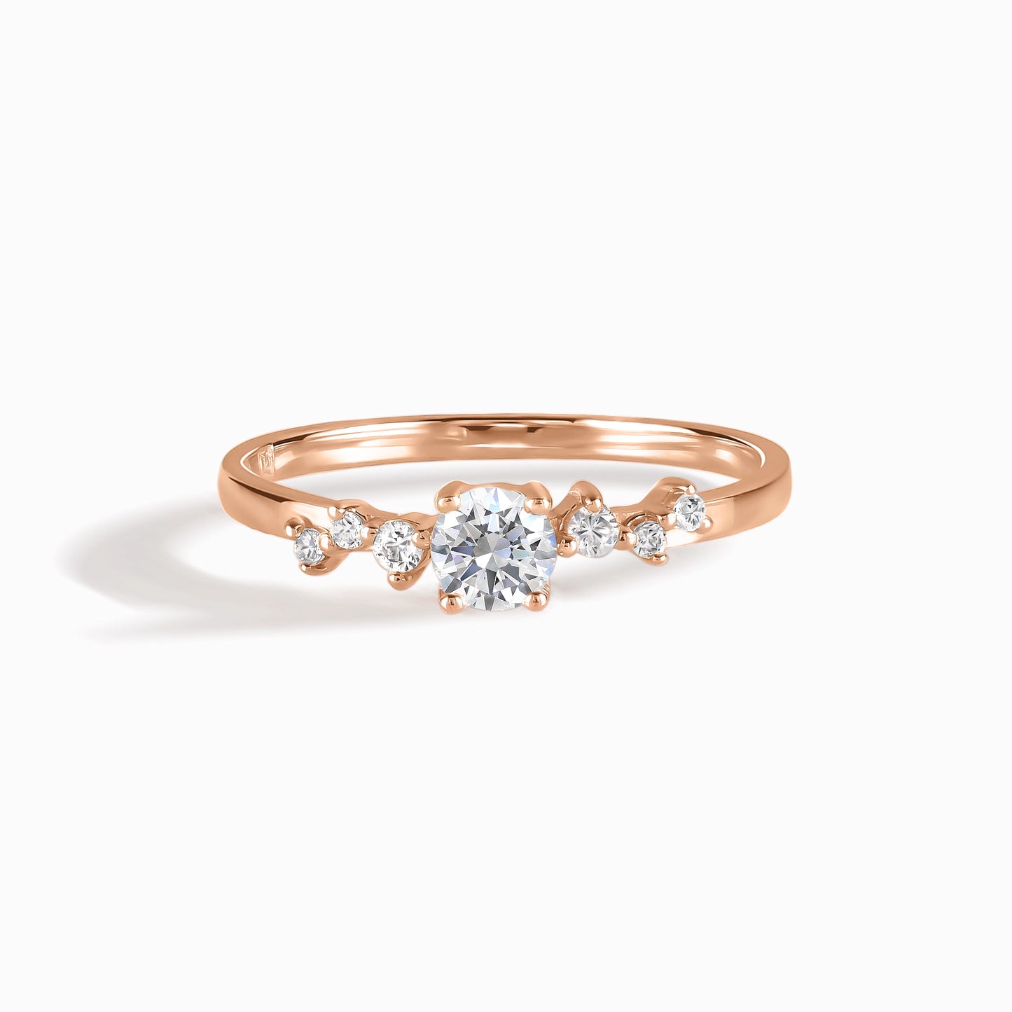 Cluster Engagement 18k Rose Gold Vermeil Cubic Zirconia Ring