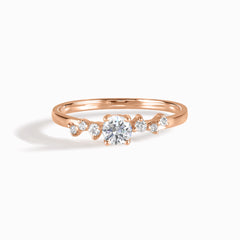 Cluster Engagement 18k Rose Gold Vermeil Cubic Zirconia Ring