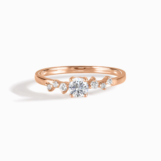 Cluster Engagement 18k Rose Gold Vermeil Cubic Zirconia Ring
