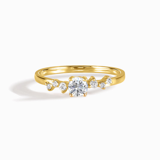 Cluster Engagement 18k Yellow Gold Vermeil Cubic Zirconia Ring