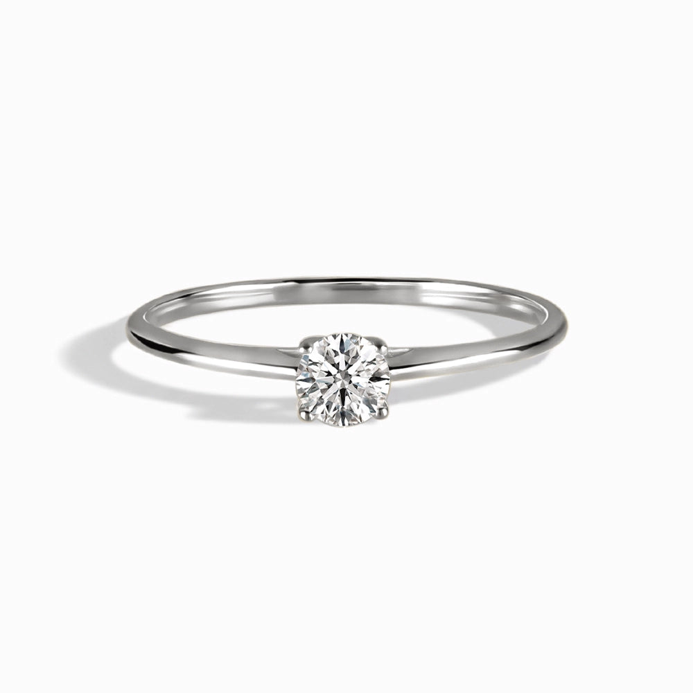 Minimalist Delicate 925 Sterling Silver Solitaire Cubic Zirconia Promise Ring for Her