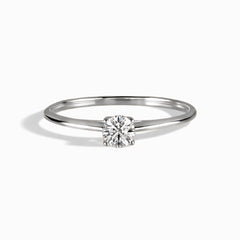 Minimalist Delicate 925 Sterling Silver Solitaire Cubic Zirconia Promise Ring for Her