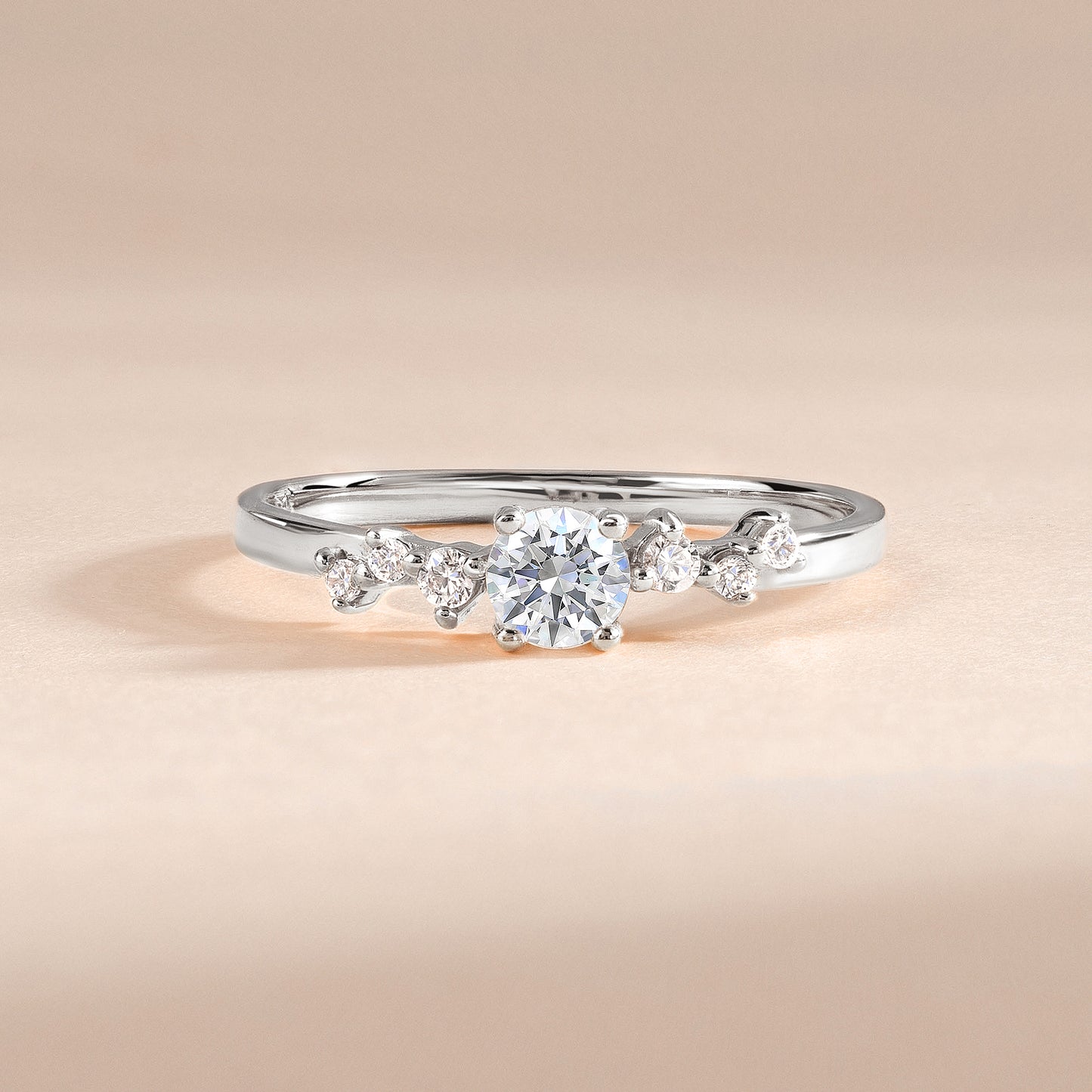 Minimalist Dainty 925 Sterling Silver CZ Women Engagement Ring