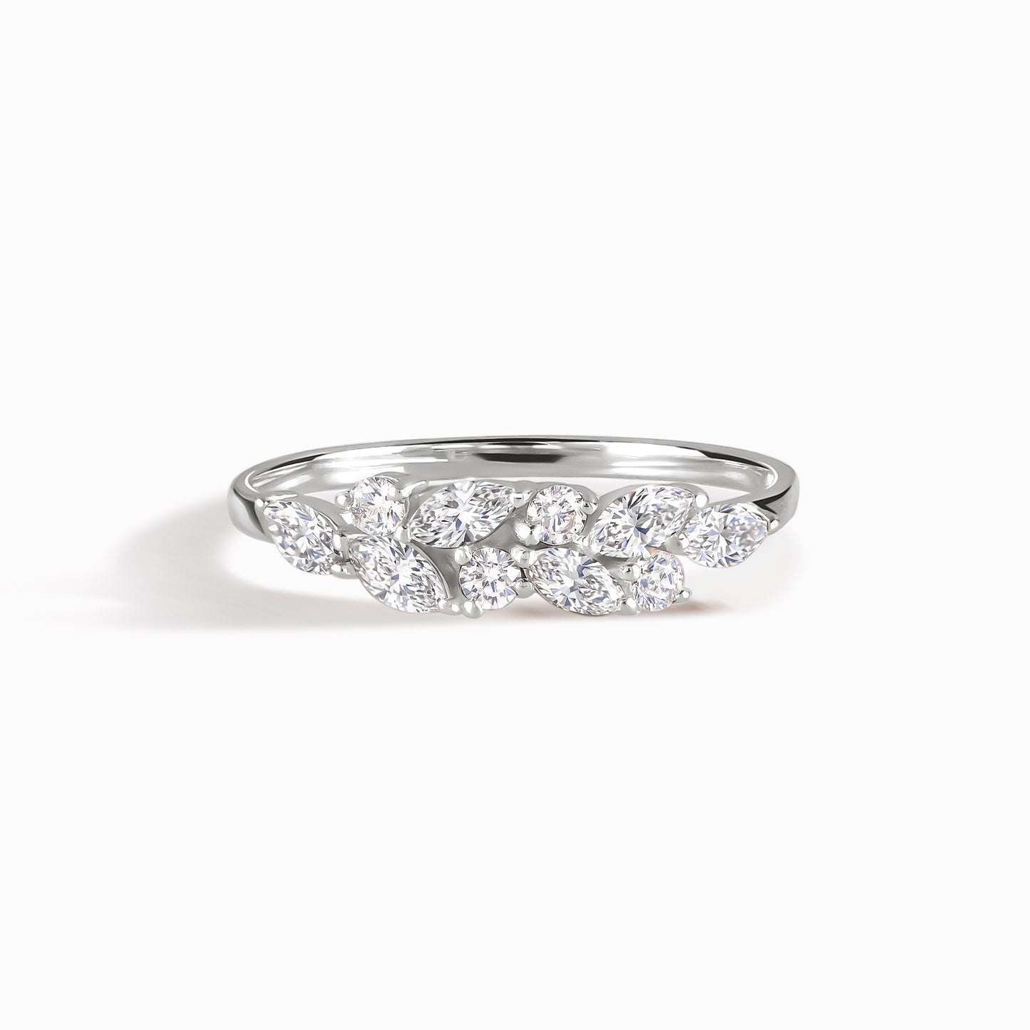 Unique Dainty Women 925 Sterling Silver Marquise CZ Promise Ring for Her