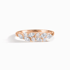 Unique 18k Rose Gold Vermeil Marquise Cubic Zirconia Cluster Ring for Her