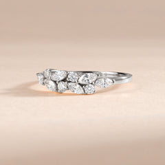 Unique Dainty Women 925 Sterling Silver Marquise CZ Promise Ring for Her