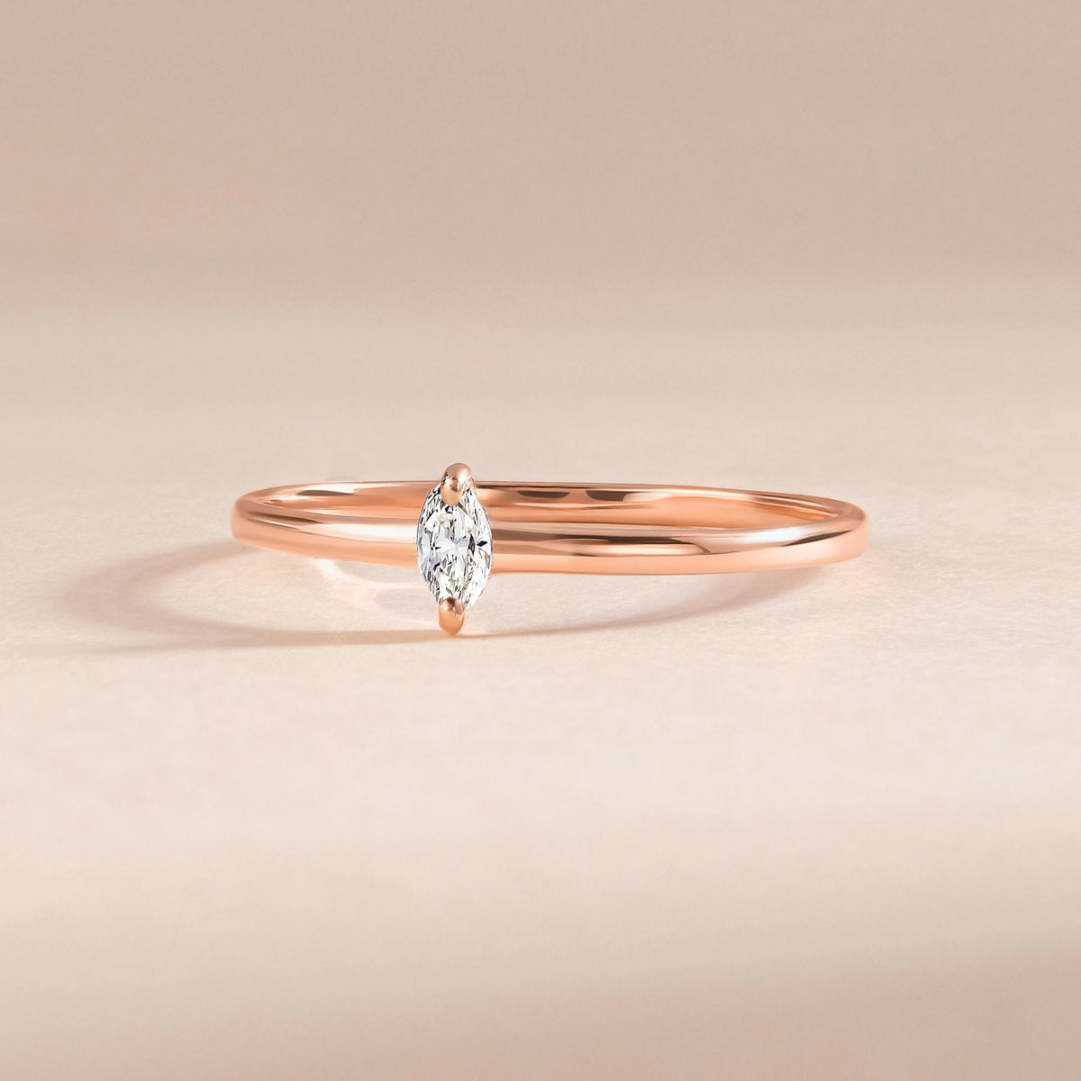 Vela Rose Gold Moissanite Marquise Ring