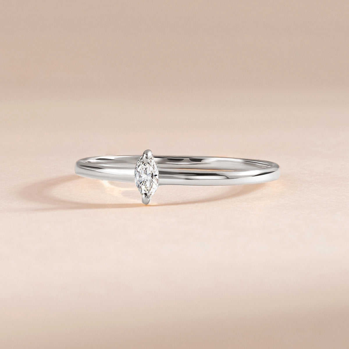 Vela White Gold Moissanite Marquise Ring