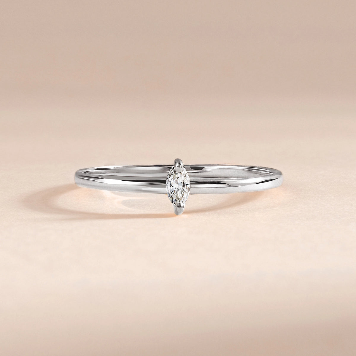 Vela White Gold Moissanite Marquise Ring