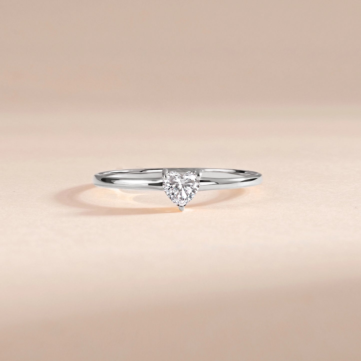 Dainty & Elegant 925 Sterling Silver Heart CZ Promise Ring for Her