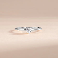 Dainty & Elegant 925 Sterling Silver Heart CZ Promise Ring for Her