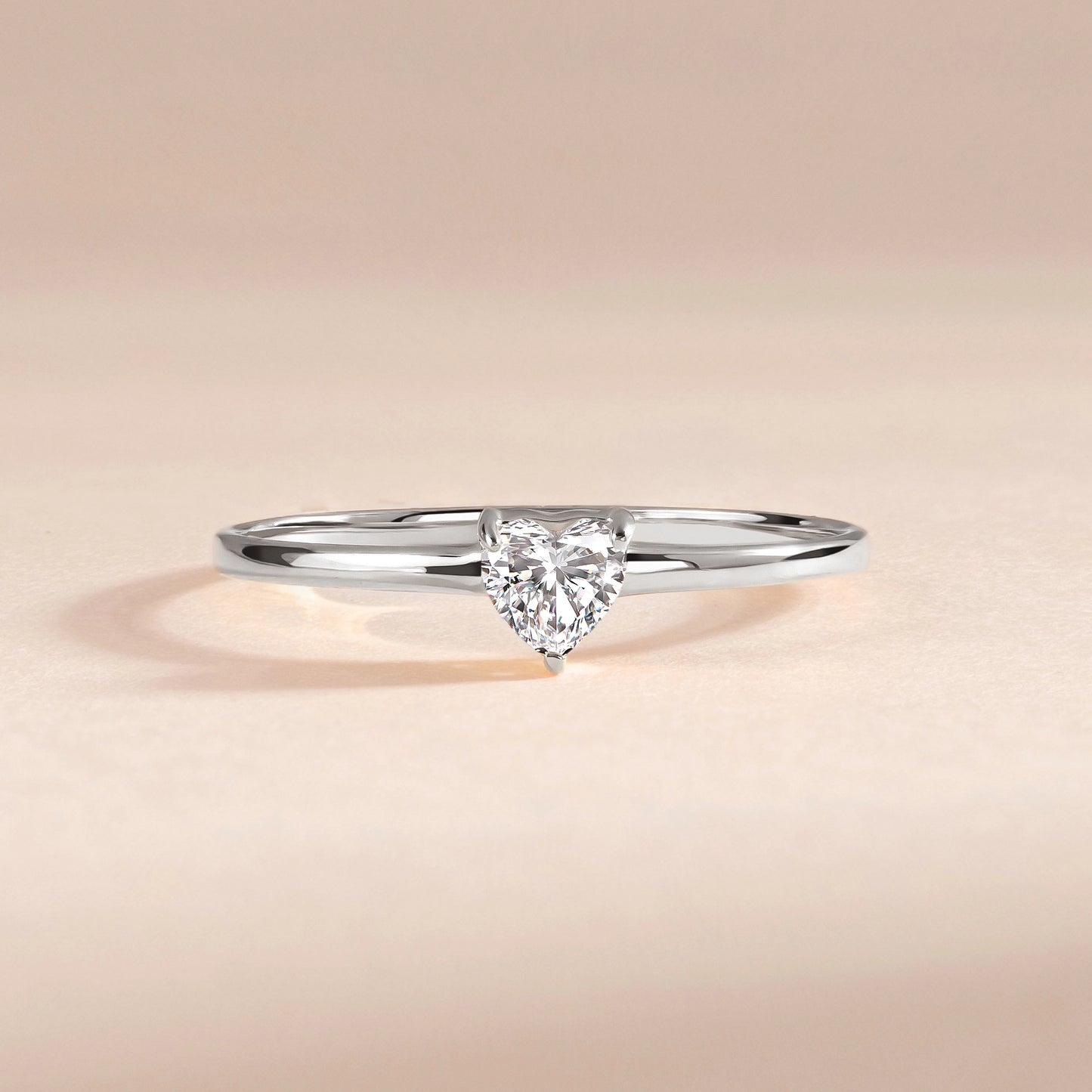 Dainty & Elegant 925 Sterling Silver Heart CZ Promise Ring for Her