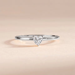 Dainty & Elegant 925 Sterling Silver Heart CZ Promise Ring for Her