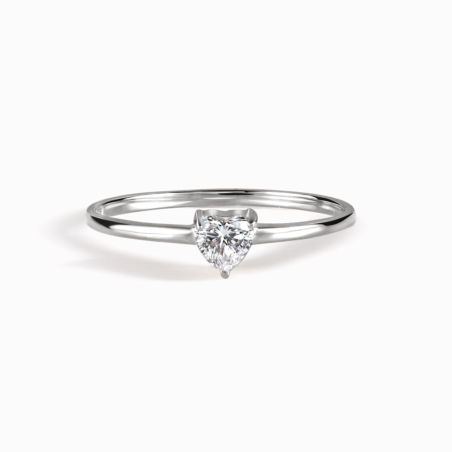 Dainty & Elegant 925 Sterling Silver Heart CZ Promise Ring for Her