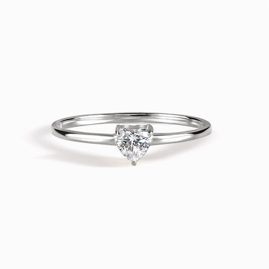 Dainty & Elegant 925 Sterling Silver Heart CZ Promise Ring for Her