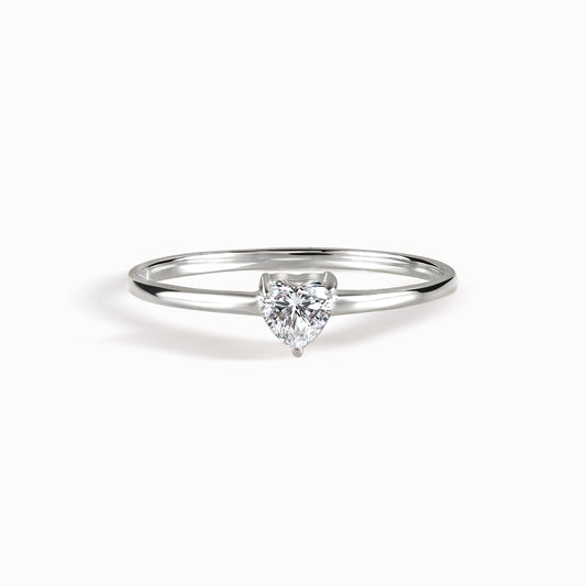 Dainty & Elegant 925 Sterling Silver Heart CZ Promise Ring for Her