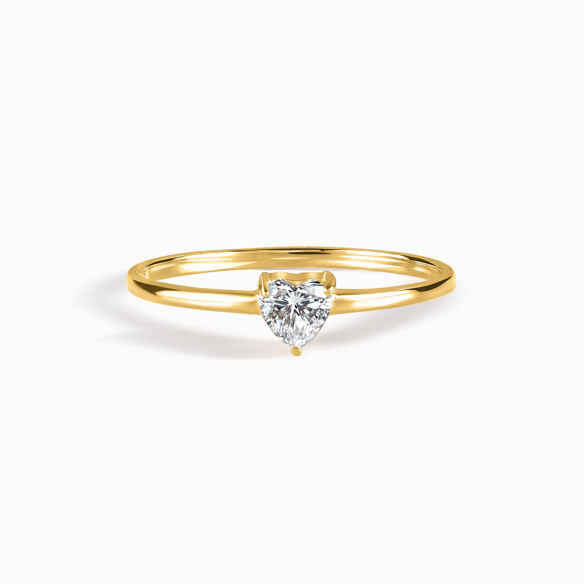 Evania Yellow Gold Lab Diamond Heart Ring