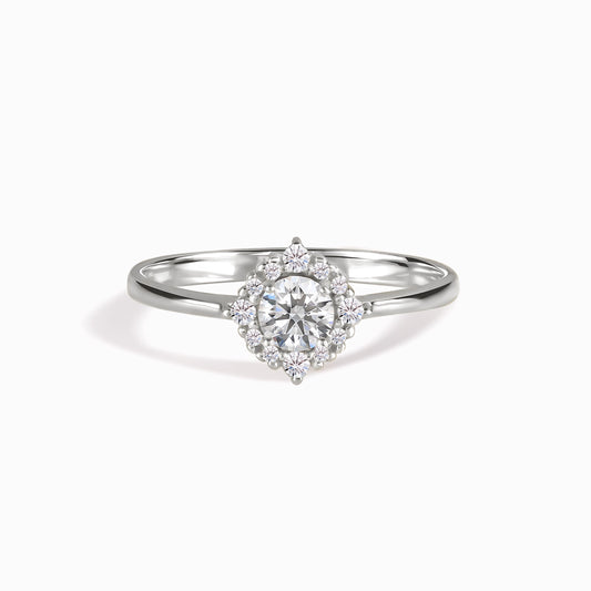 Women Victorian Style 925 Sterling Silver Cubic Zirconia Halo Engagement Ring