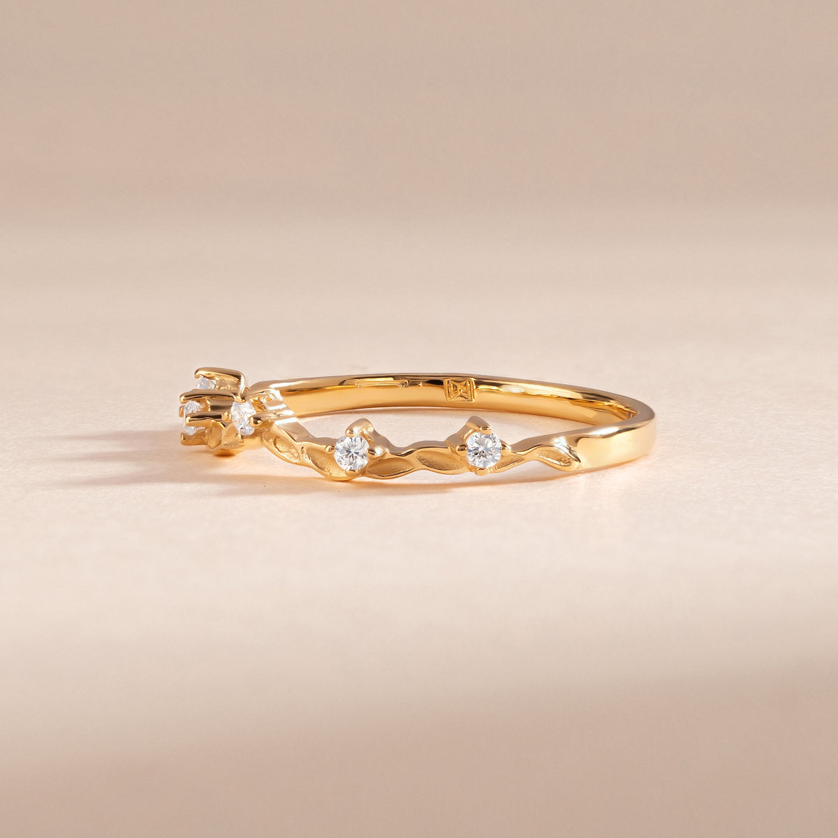 Aveline Yellow Gold Moissanite Vine Band