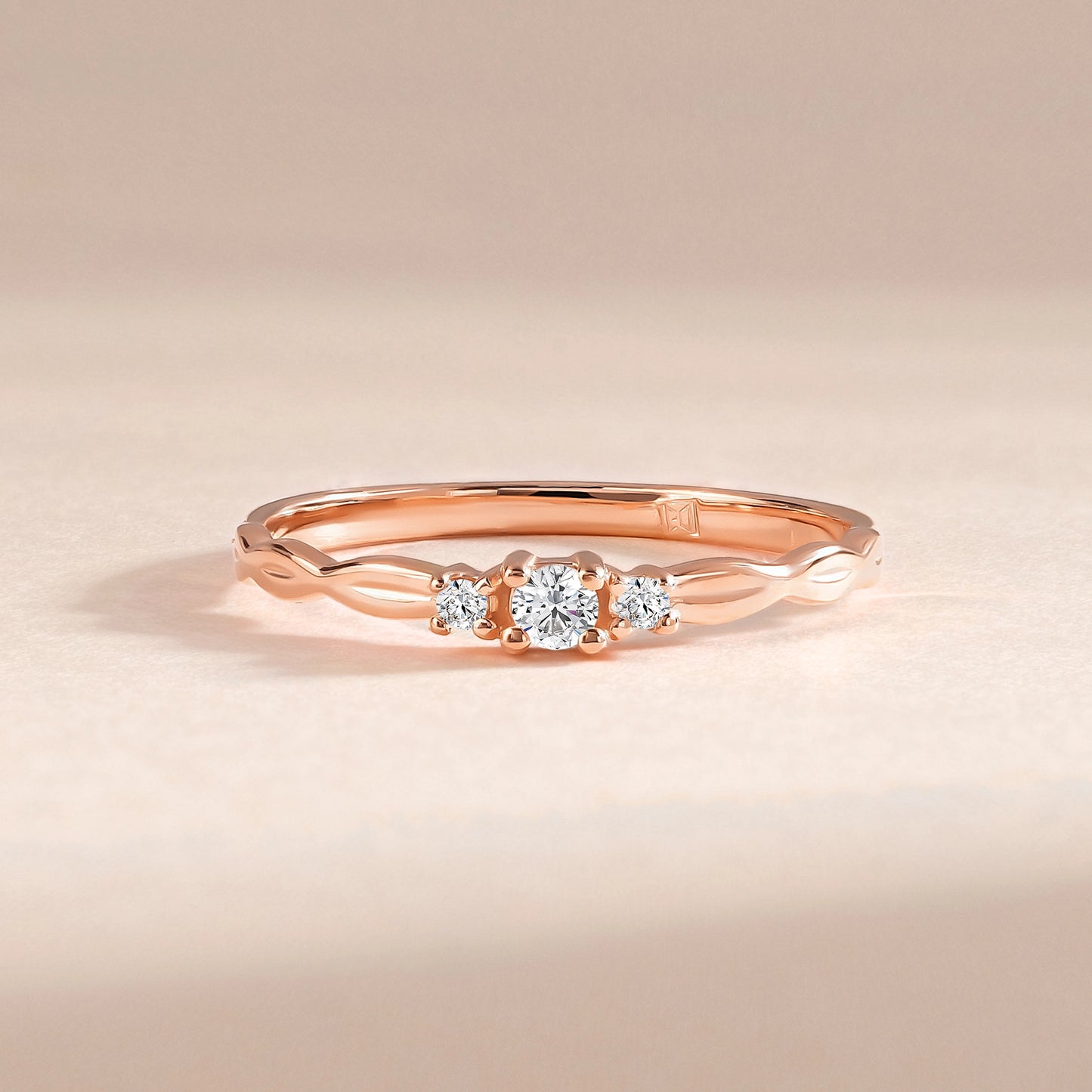 Delicate & Elegant Promise 18k Rose Gold Vermeil Knot Ring for Her