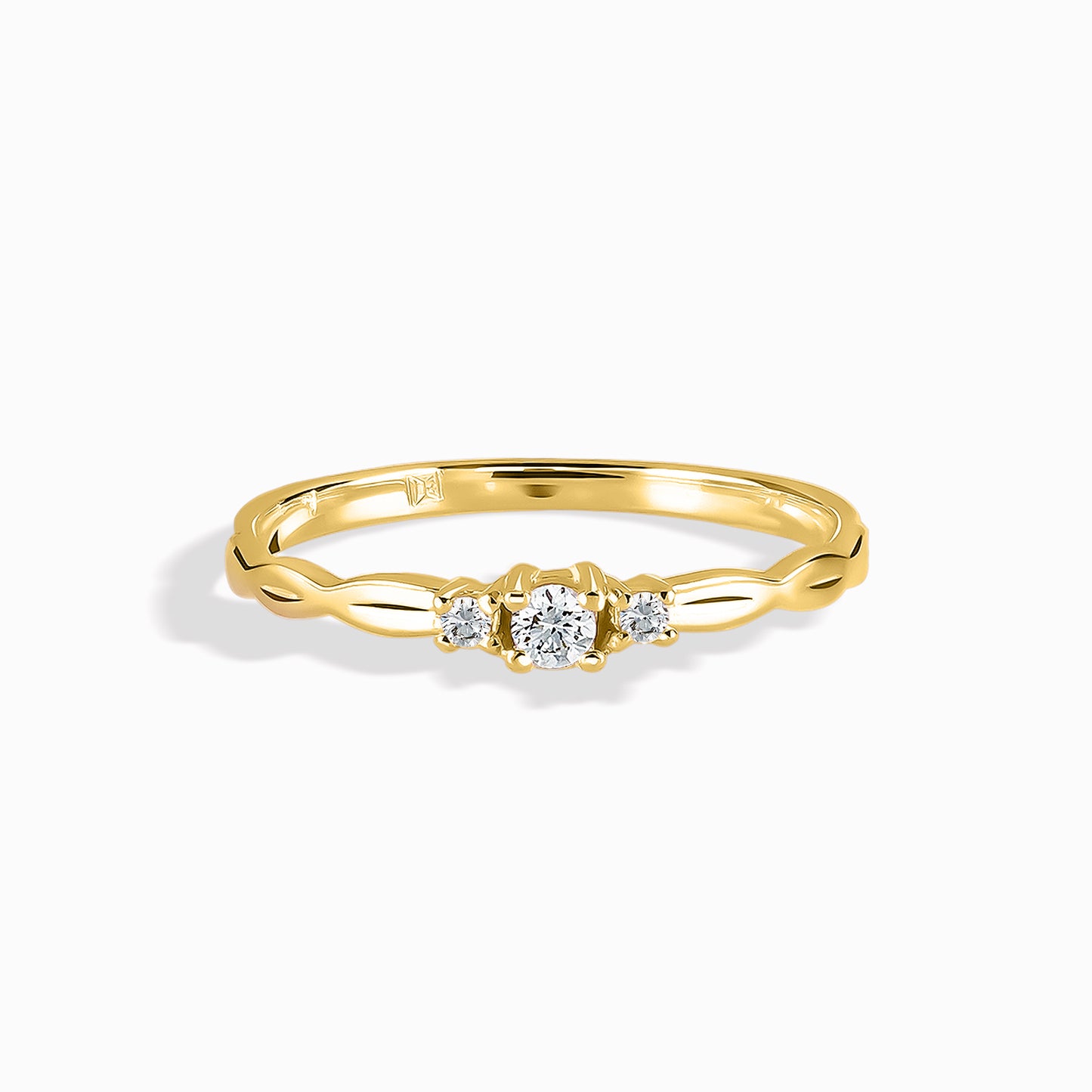 Minimalist and Elegant Twisted Promise 18k Yellow Gold Vermeil Ring