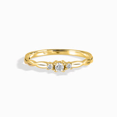 Minimalist and Elegant Twisted Promise 18k Yellow Gold Vermeil Ring
