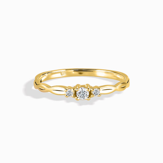 Minimalist and Elegant Twisted Promise 18k Yellow Gold Vermeil Ring