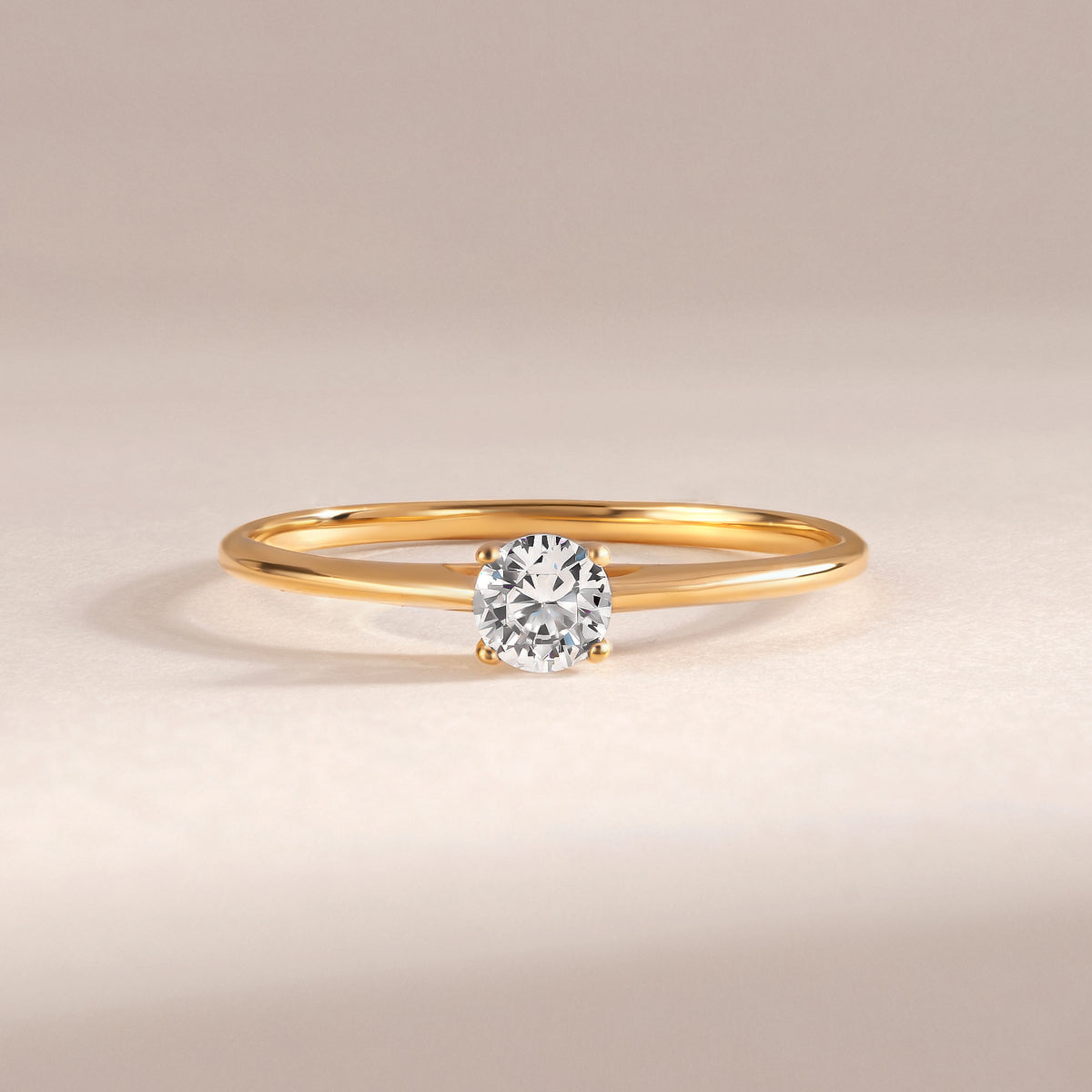 Liora Yellow Gold Moissanite Solitaire Ring