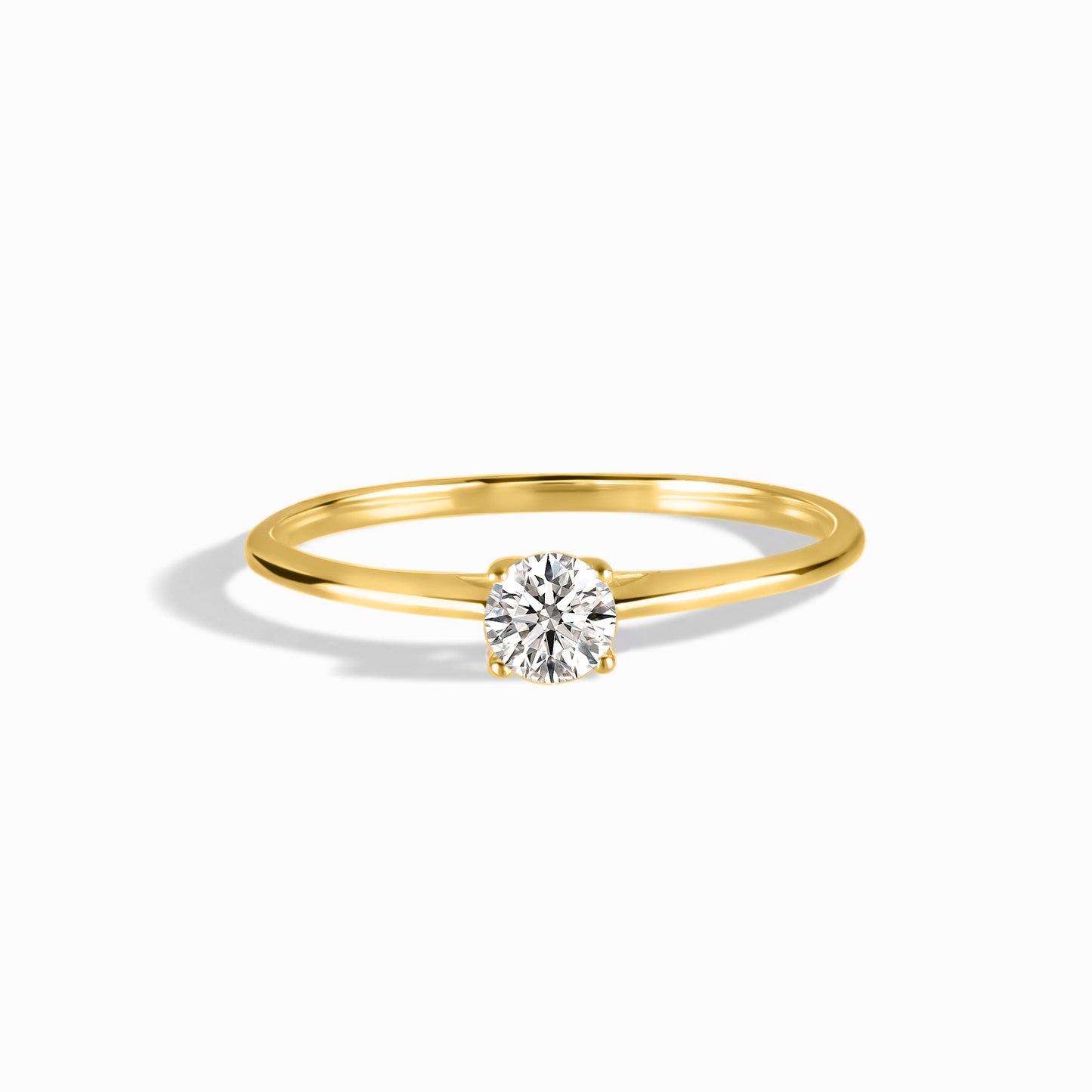 Minimalist 18k Yellow Gold Vermeil Solitaire Cubic Zirconia Engagement Ring