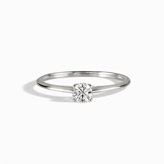 Minimalist Delicate 925 Sterling Silver Solitaire Cubic Zirconia Promise Ring for Her