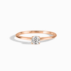 Delicate and Minimalist 18k Rose Gold Vermeil Solitaire Cubic Zirconia Engagement Ring