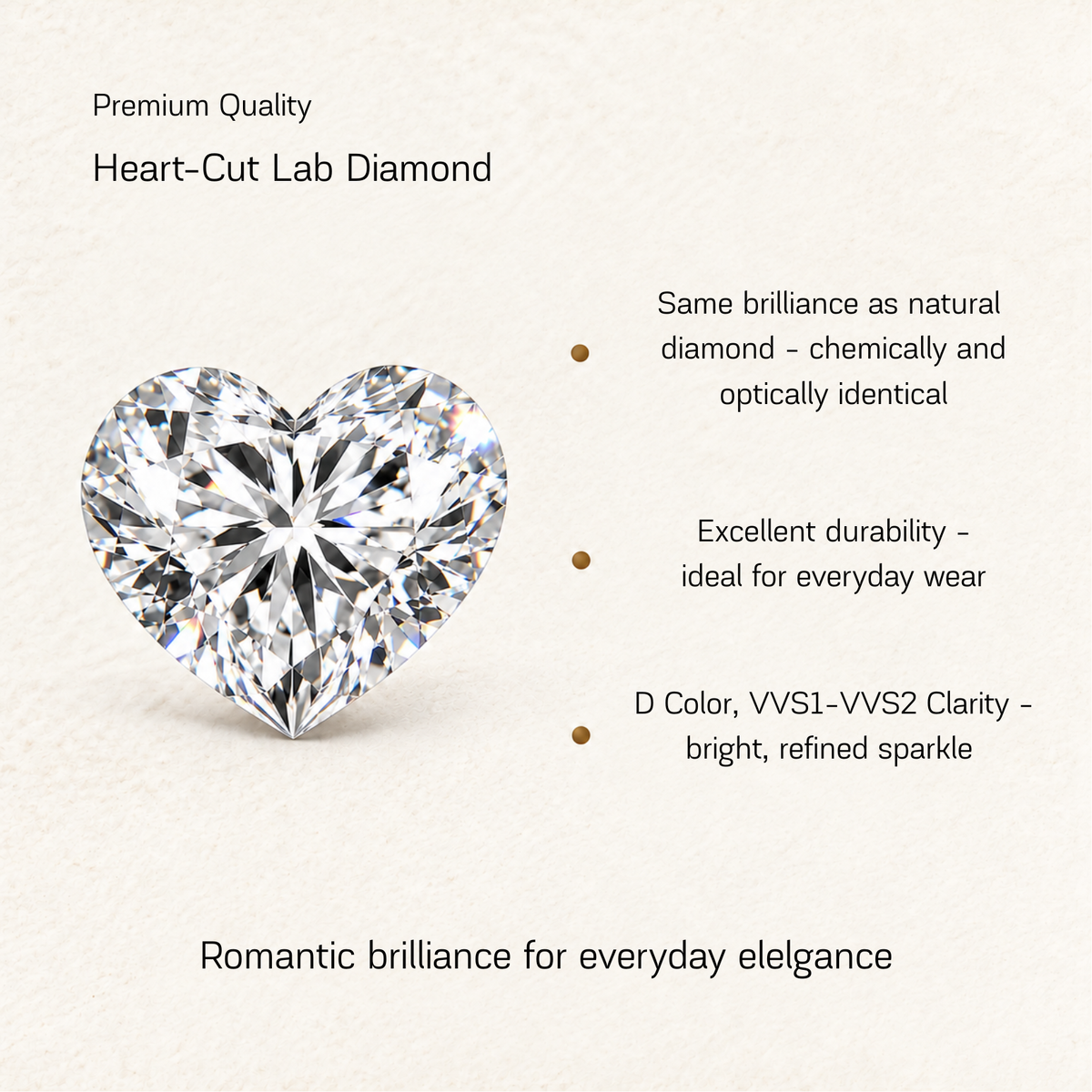 Evania Yellow Gold Lab Diamond Heart Ring