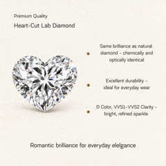 Evania Yellow Gold Lab Diamond Heart Ring