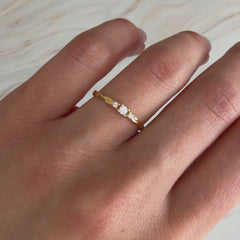 Minimalist and Elegant Twisted Promise 18k Yellow Gold Vermeil Ring
