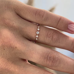 Dainty Minimalist 18k Rose Gold Vermeil Silver CZ Promise Ring for Her