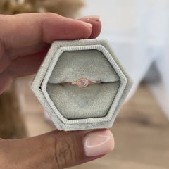 Dainty Minimalist 925 Sterling Silver Solitaire Bezel Set CZ Promise Ring for Her