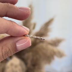 Minimalist 18k Rose Gold Vermeil Half Eternity CZ Wedding Band or Stacking Ring