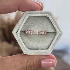 Women Unique 925 Sterling Silver Marquise & Round CZ Wedding Band