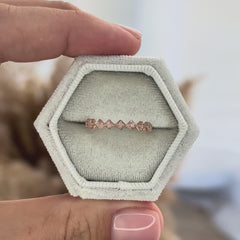 Women Dainty 18K Yellow Gold Vermeil SIlver CZ Geometric Stacking Ring