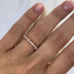 Women Unique 925 Sterling Silver Half Eternity CZ Wedding Band