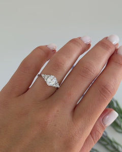Vintage Style Art Deco 925 Sterling Silver Oval & Marquise Cut Cubic Zirconia Engagement Ring