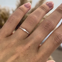 Dainty Elegant 925 Sterling Silver Baguette Cut CZ Engagement Ring
