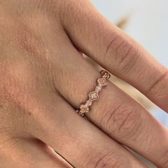 Unique Vintage Style Art Deco 925 Sterling Silver Half Eternity CZ Wedding Band for Her