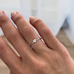 Dainty & Elegant 925 Sterling Silver Heart CZ Promise Ring for Her