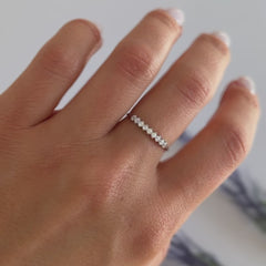 Delicate Cubic Zirconia 18k Yellow Gold Vermeil Wedding Band for Her