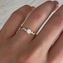 Cluster Engagement 18k Yellow Gold Vermeil Cubic Zirconia Ring